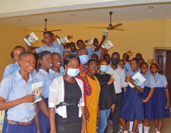 Supervisory Team and VP, Oduduwa College with new Ambassadors of the Health & Hygiene Club in the School